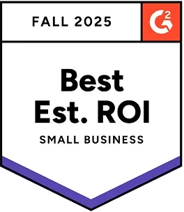 G2 Fall 2025 Best Estimated ROI, Small Business