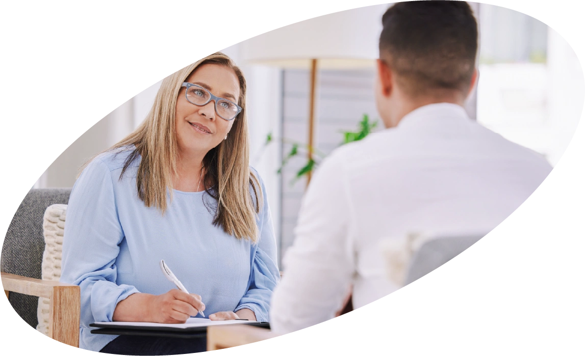 Psychologist in session with a client